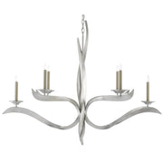 Currey and Company - 9000-0391 - Six Light Chandelier - Paradigm Chandelier - Contemporary Silver Leaf