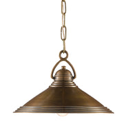 Currey and Company - 9000-0407 - One Light Pendant - Weybright Brass Pendant - Vintage Brass