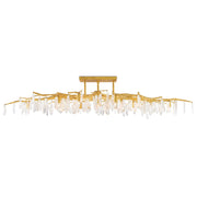 Currey and Company - 9000-0423 - 14 Light Semi-Flush Mount - Forest Light Collection - Washed Lucerne Gold/Natural
