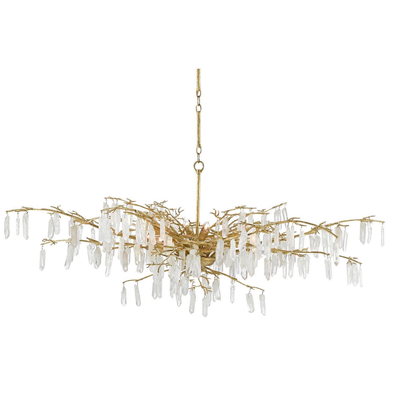 Currey and Company - 9000-0438 - Eight Light Chandelier - Forest Dawn Collection - Washed Lucerne Gold/Natural