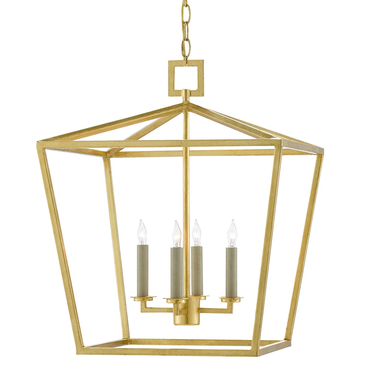 Currey and Company - 9000-0457 - Four Light Lantern - Denison Collection - Contemporary Gold Leaf