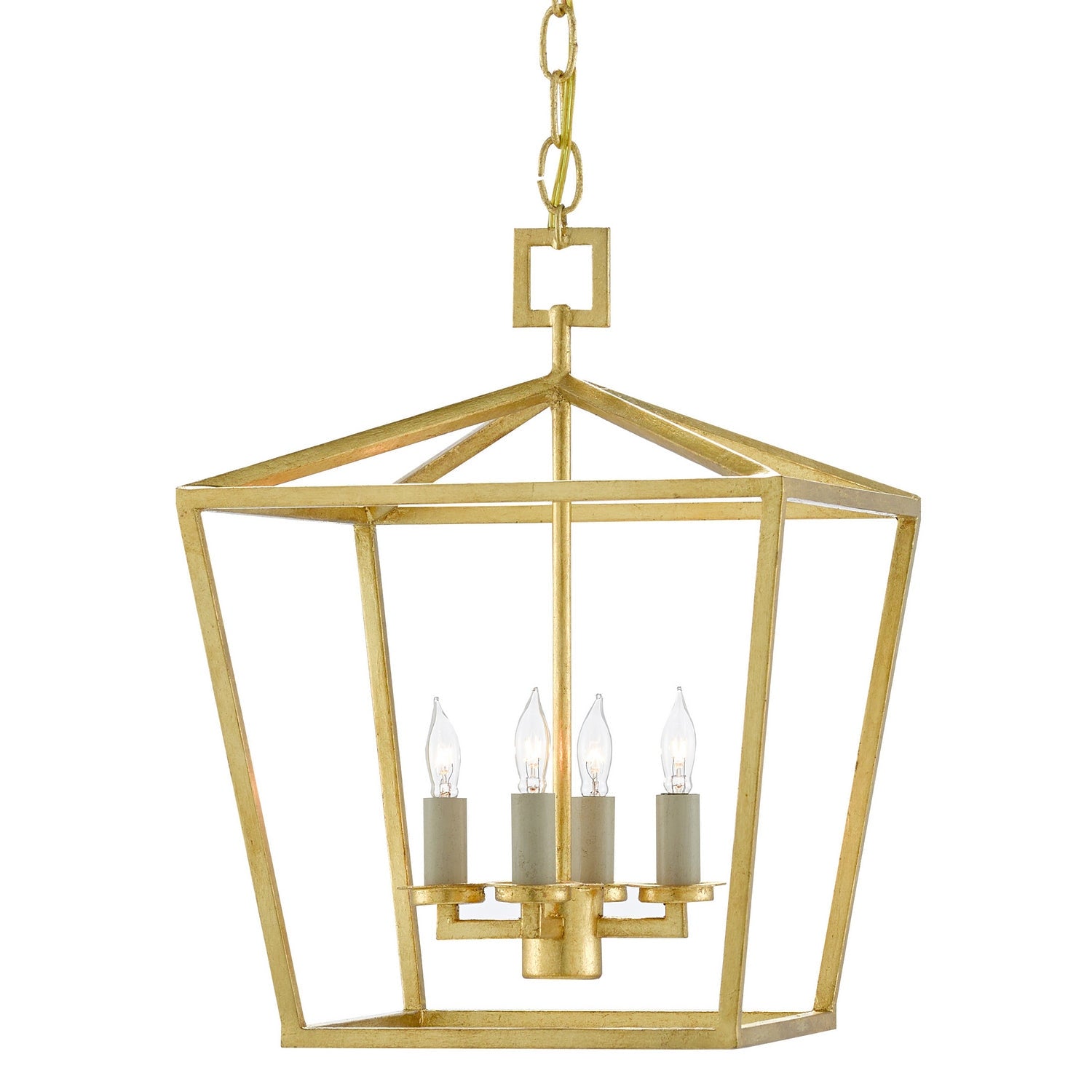Currey and Company - 9000-0458 - Four Light Lantern - Denison Collection - Contemporary Gold Leaf