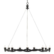 Currey and Company - 9000-0461 - Nine Light Chandelier - Serpentina Collection - Antique Black