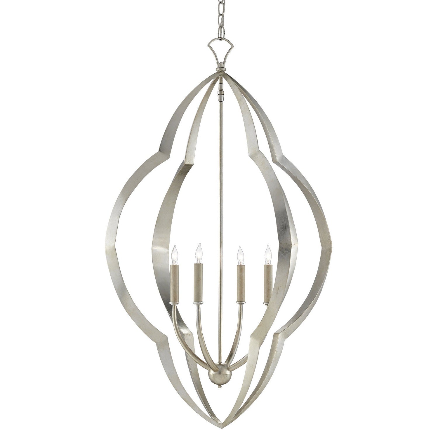 Currey and Company - 9000-0464 - Four Light Chandelier - Viviers Chandelier - Silver Leaf