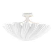 Currey and Company - 9000-0466 - Three Light Semi-Flush Mount - Hadley Collection - Gesso White