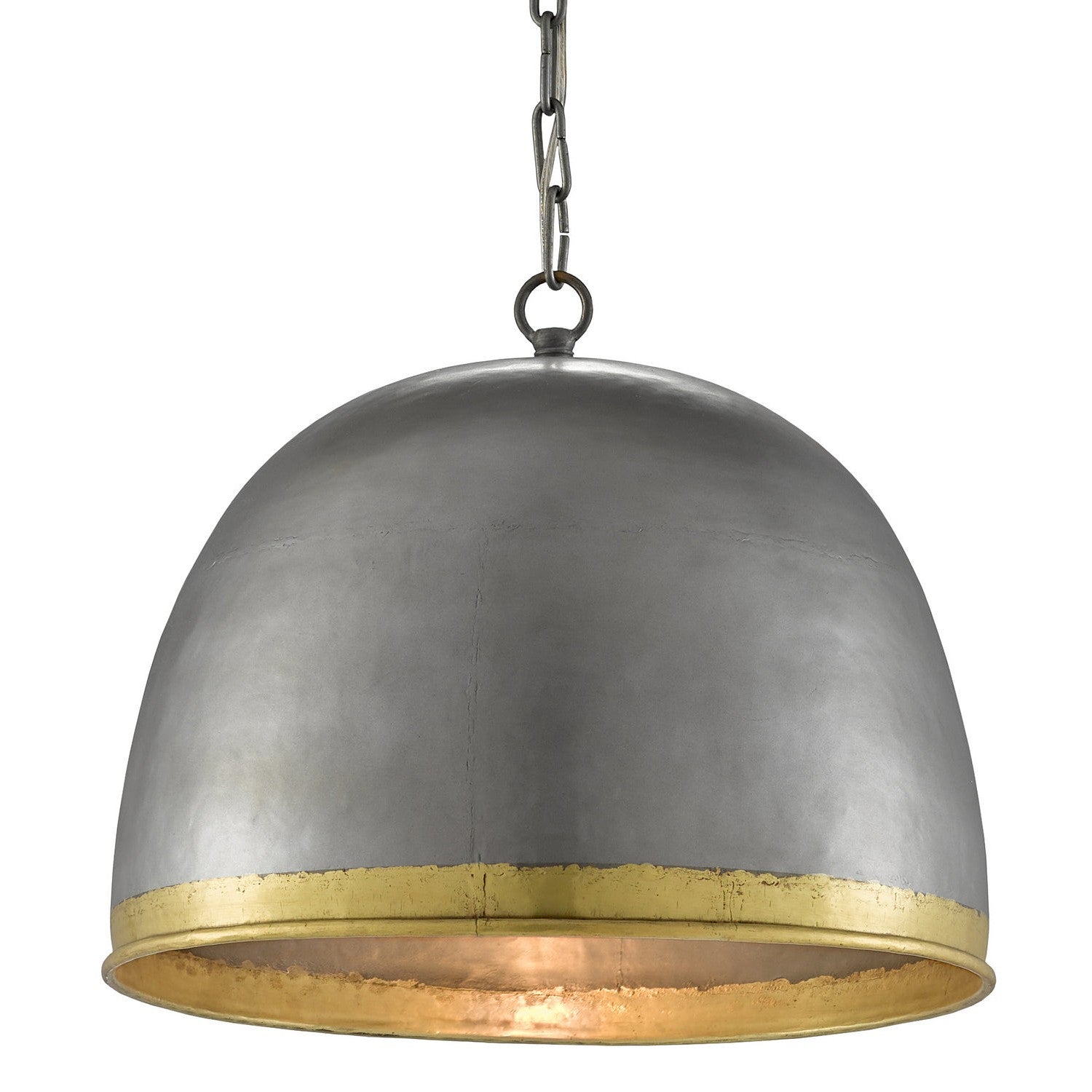 Currey and Company - 9000-0477 - One Light Pendant - Matute Pewter Pendant - Pewter/Polished Brass