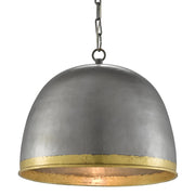 Currey and Company - 9000-0477 - One Light Pendant - Matute Pewter Pendant - Pewter/Polished Brass