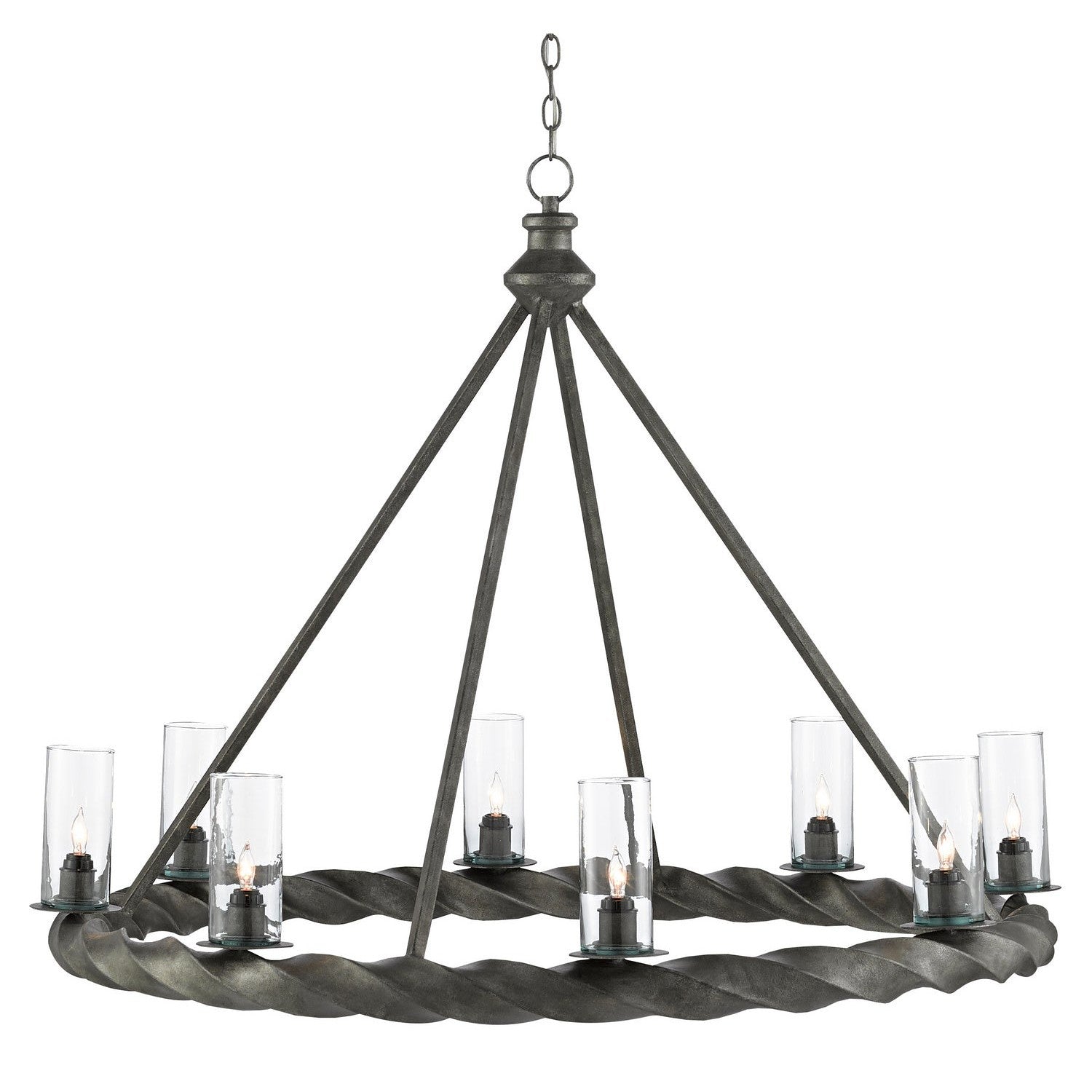 Currey and Company - 9000-0511 - Eight Light Chandelier - Orson Black Chandelier - Light Molé