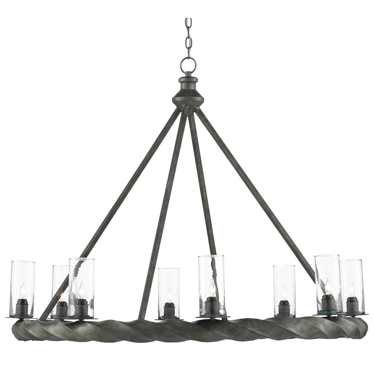 Currey and Company - 9000-0511 - Eight Light Chandelier - Orson Black Chandelier - Light Molé