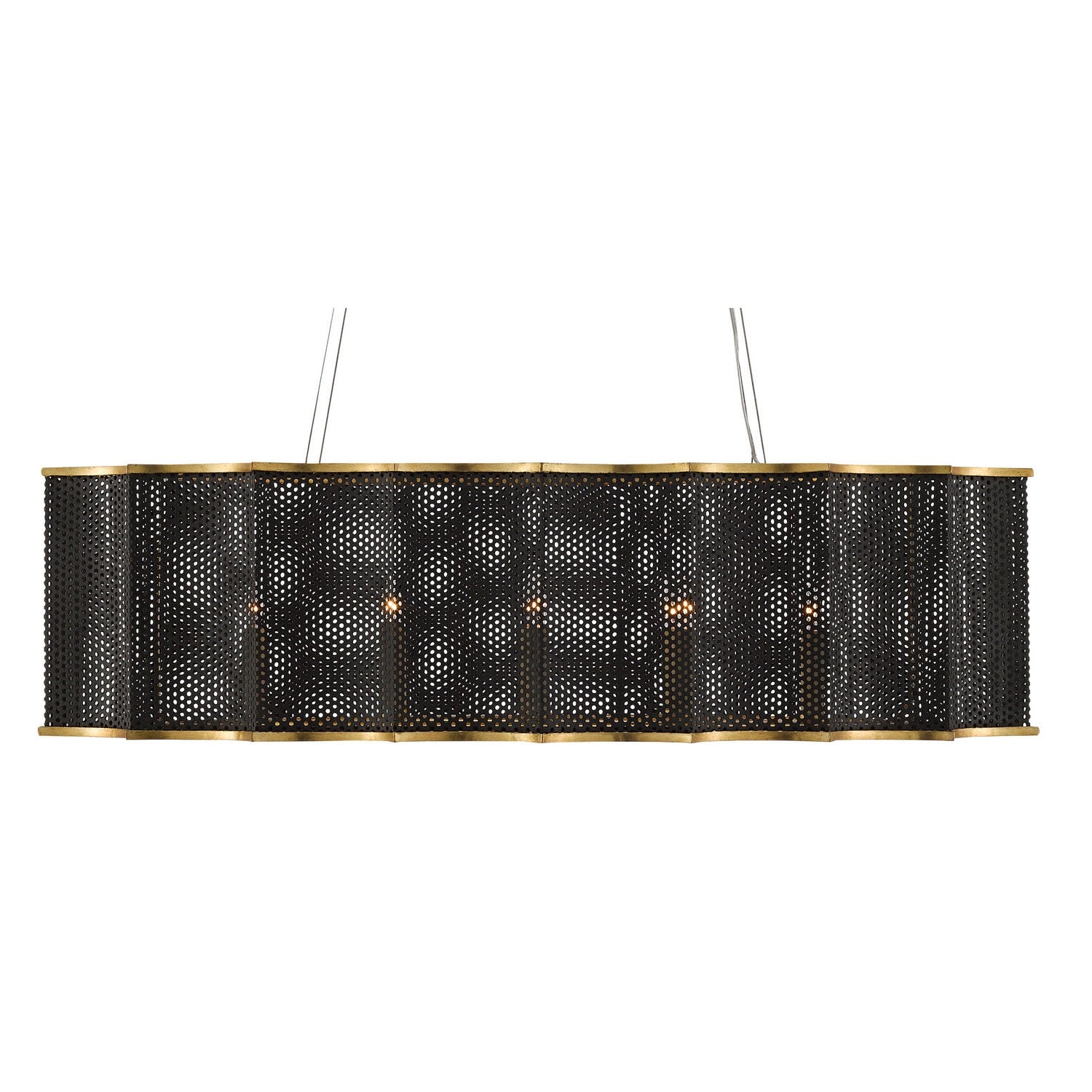 Currey and Company - 9000-0512 - Eight Light Chandelier - Nightwood Black Chandelier - Molé Black/Contemporary Gold Leaf