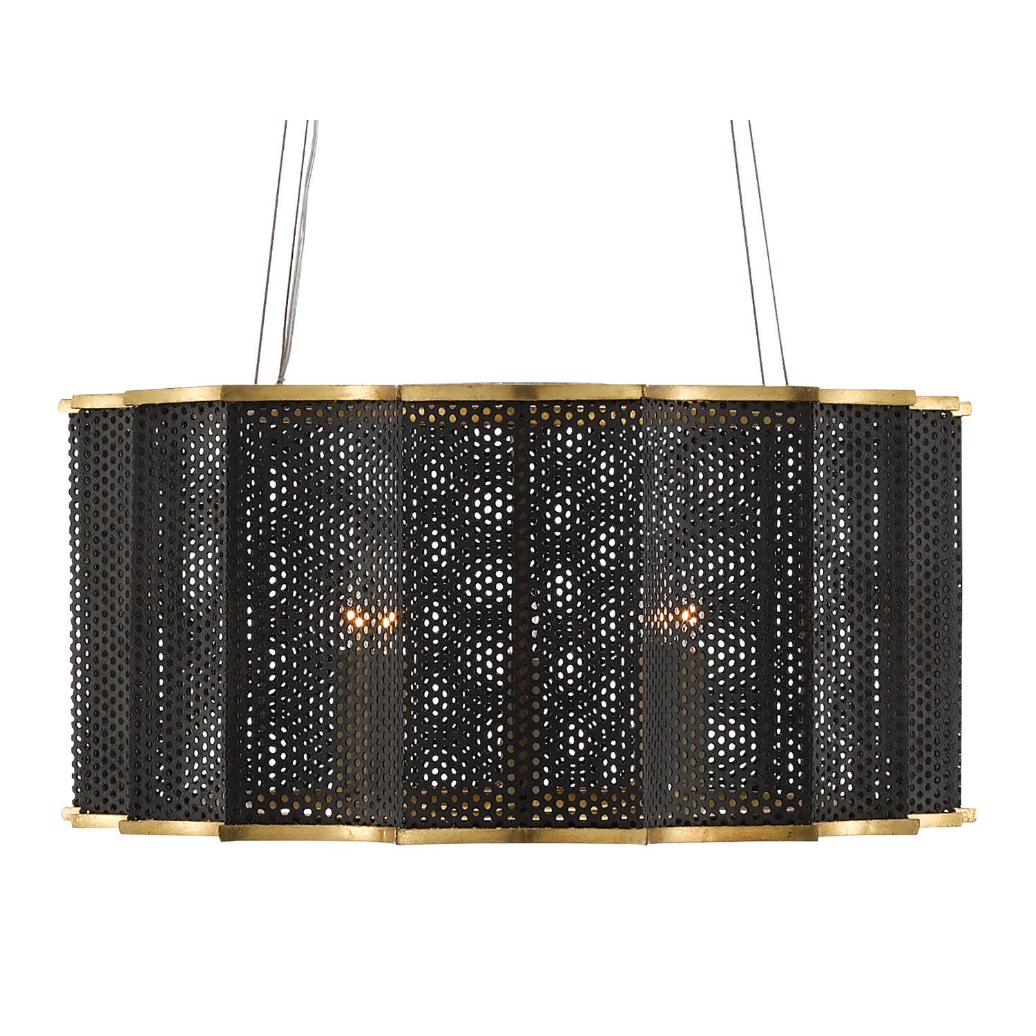 Currey and Company - 9000-0512 - Eight Light Chandelier - Nightwood Black Chandelier - Molé Black/Contemporary Gold Leaf