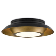 Currey and Company - 9999-0045 - Three Light Flush Mount - Metaphor Black & Brass Flush Mount - Antique Brass/Black