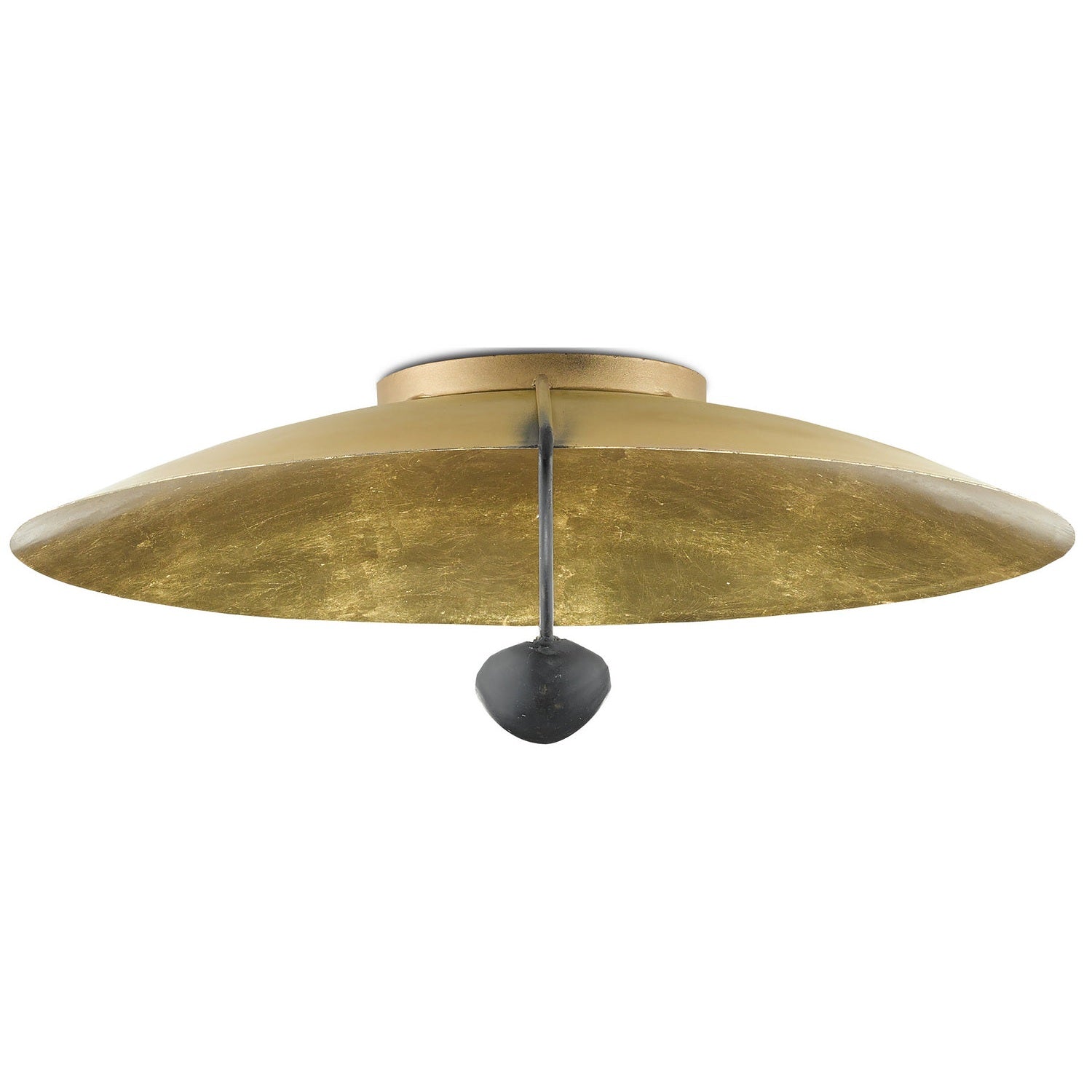 Currey and Company - 9999-0049 - Two Light Flush Mount - Pinders Collection - Contemporary Gold Leaf/French Black