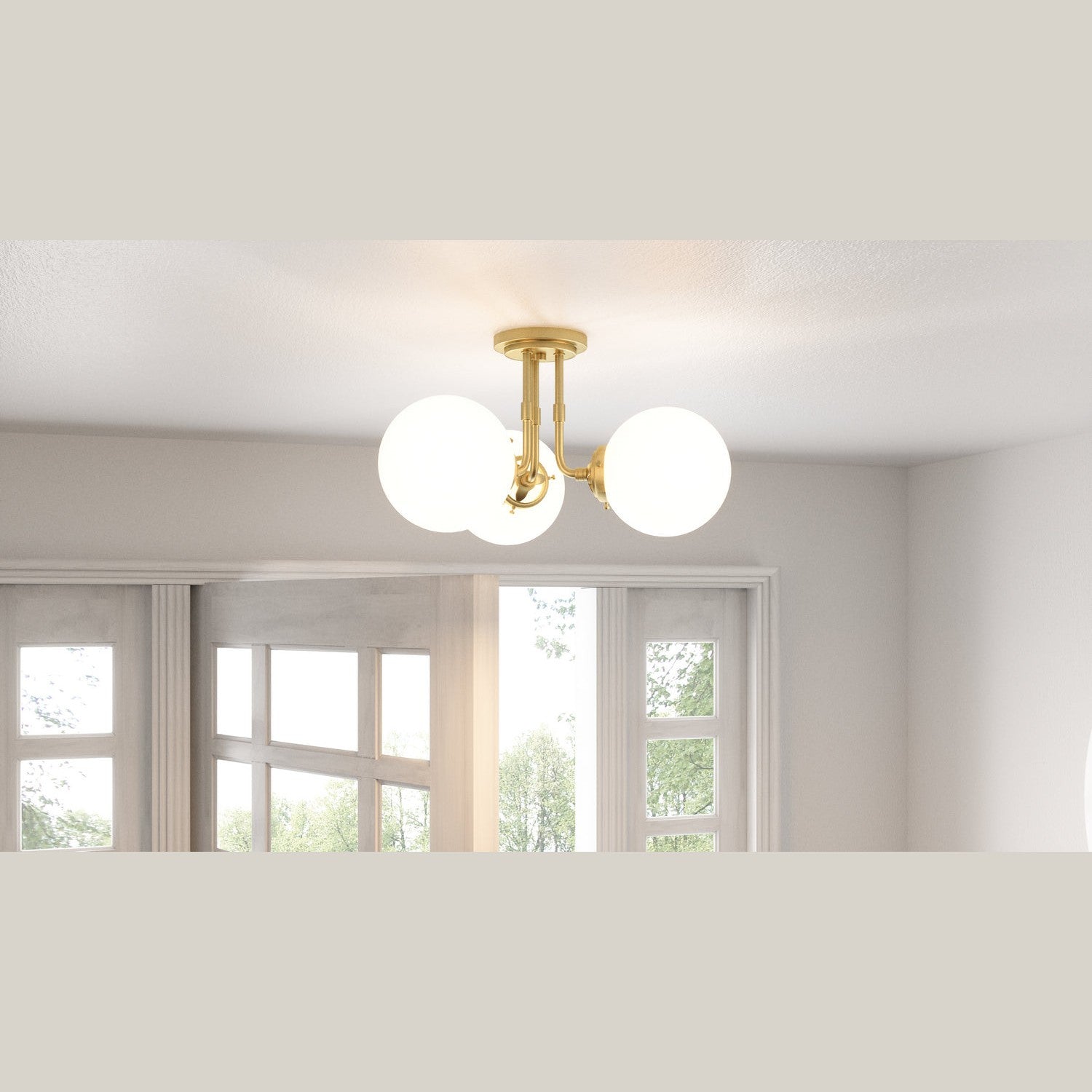 Quoizel - LRY1720Y - Three Light Semi-Flush Mount - Landry - Satin Brass