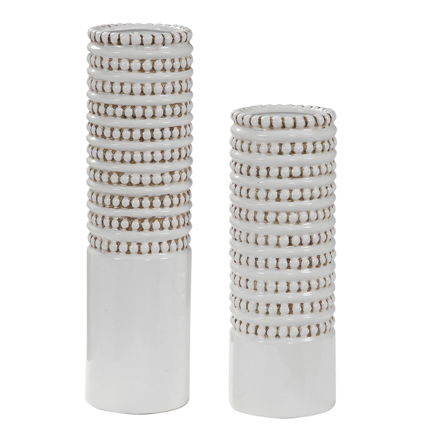 Uttermost - 17570 - Vases, S/2 - Angelou - White Glaze