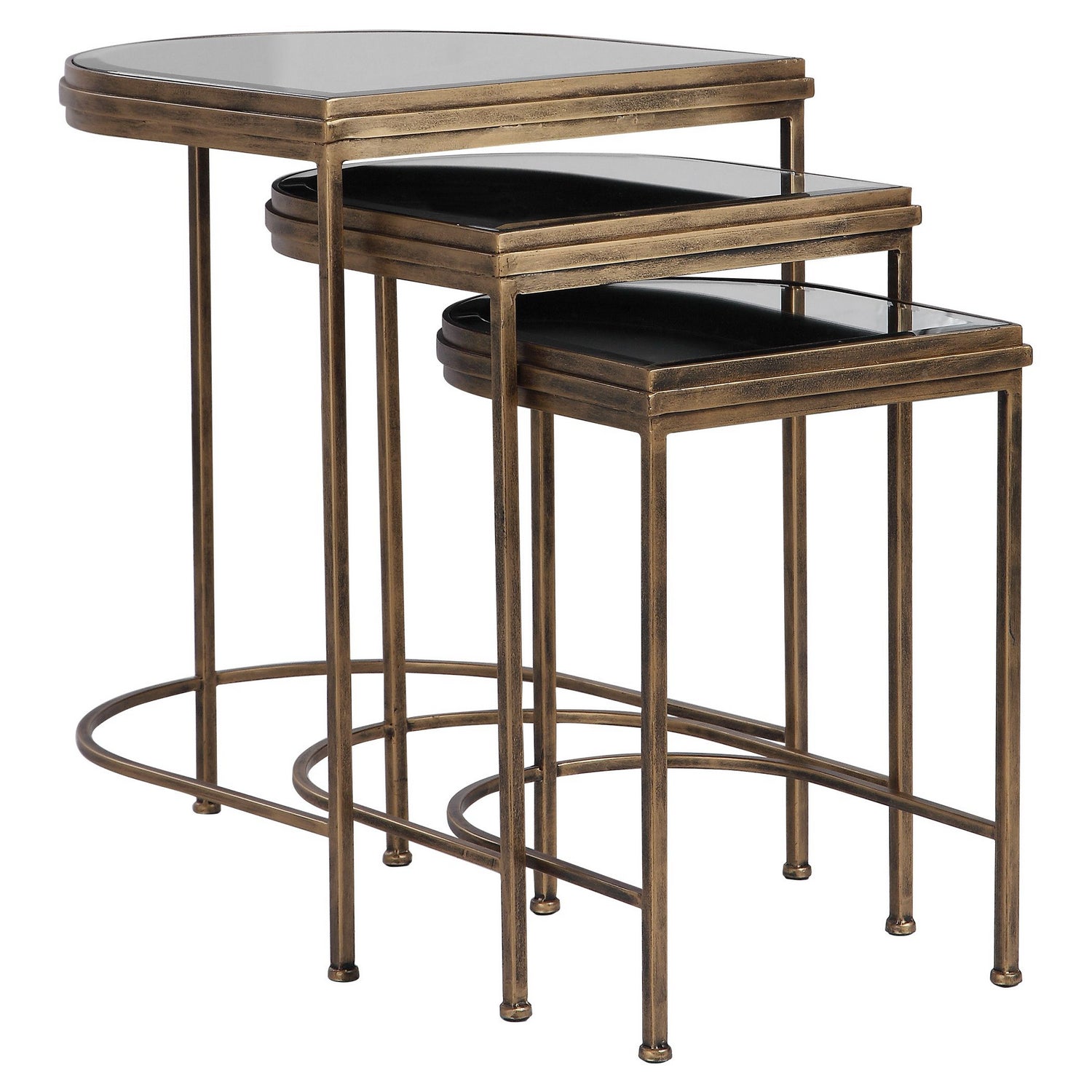 Uttermost - 24908 - Nesting Tables, Set/3 - India - Antique Brushed Gold