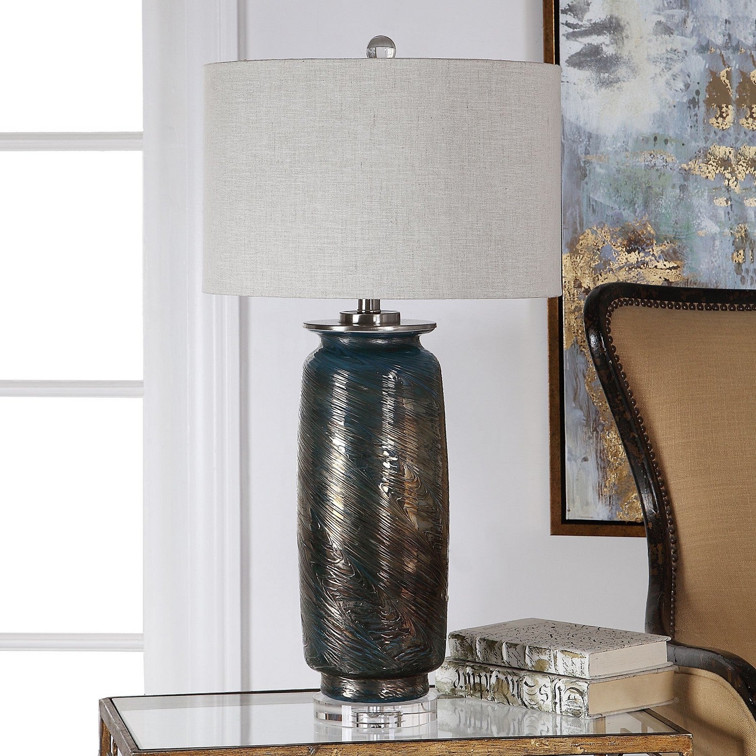 Uttermost - 27919 - One Light Table Lamp - Olesya - Brushed Nickel