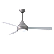 Matthews Fan Company - DA-BS-WH - 52"Ceiling Fan - Donaire - Brushed Stainless