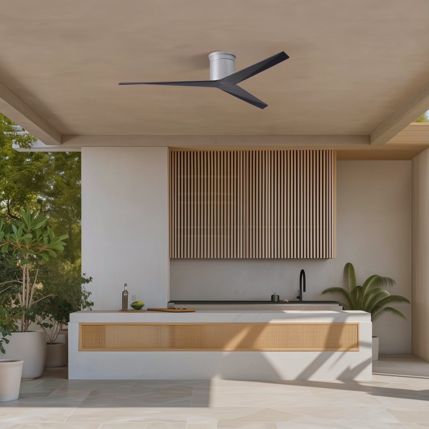 Matthews Fan Company - EKH-BN-BK - 56"Ceiling Fan - Eliza - Brushed Nickel