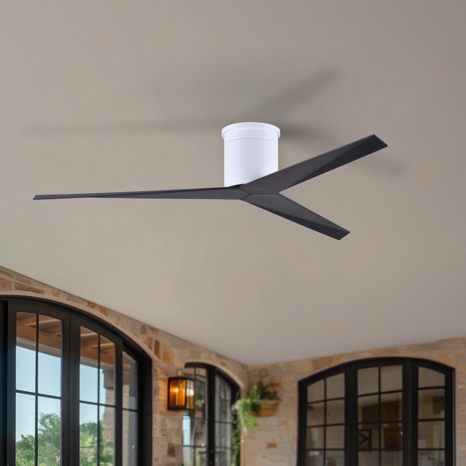 Matthews Fan Company - EKH-WH-BK - 56"Ceiling Fan - Eliza - Gloss White