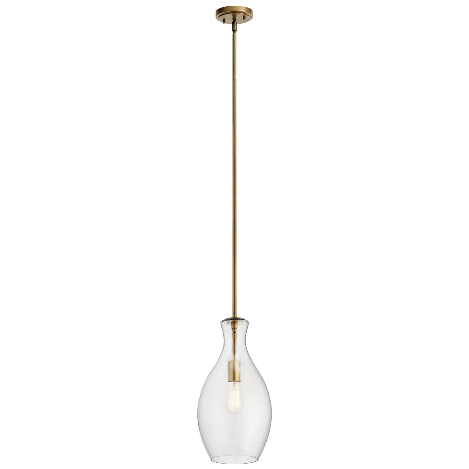 Kichler - 42047NBR - One Light Pendant - Everly - Natural Brass