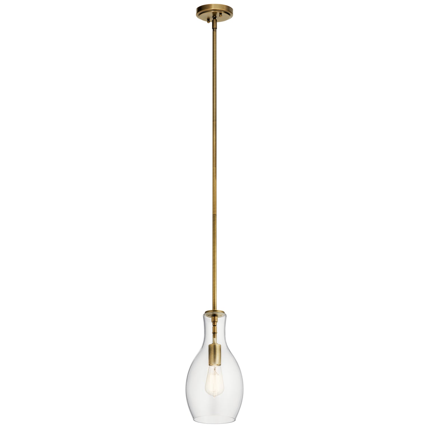 Kichler - 42456NBR - One Light Pendant - Everly - Natural Brass