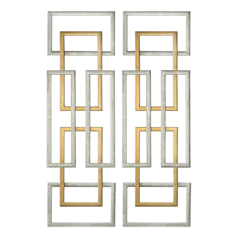 Uttermost - 04145 - Wall Art, S/2 - Aerin - Antiqued Gold And Silver Leaf
