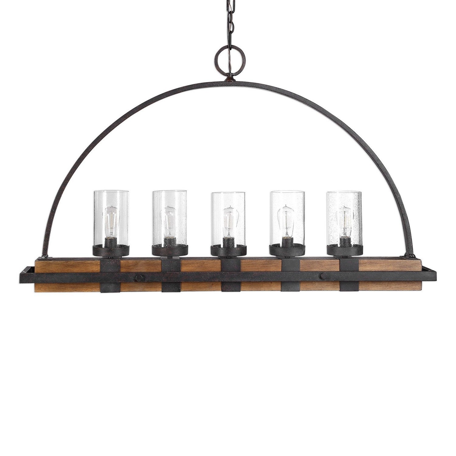 Uttermost - 21328 - Five Light Linear Chandelier - Atwood, - Deep Weathered Bronze