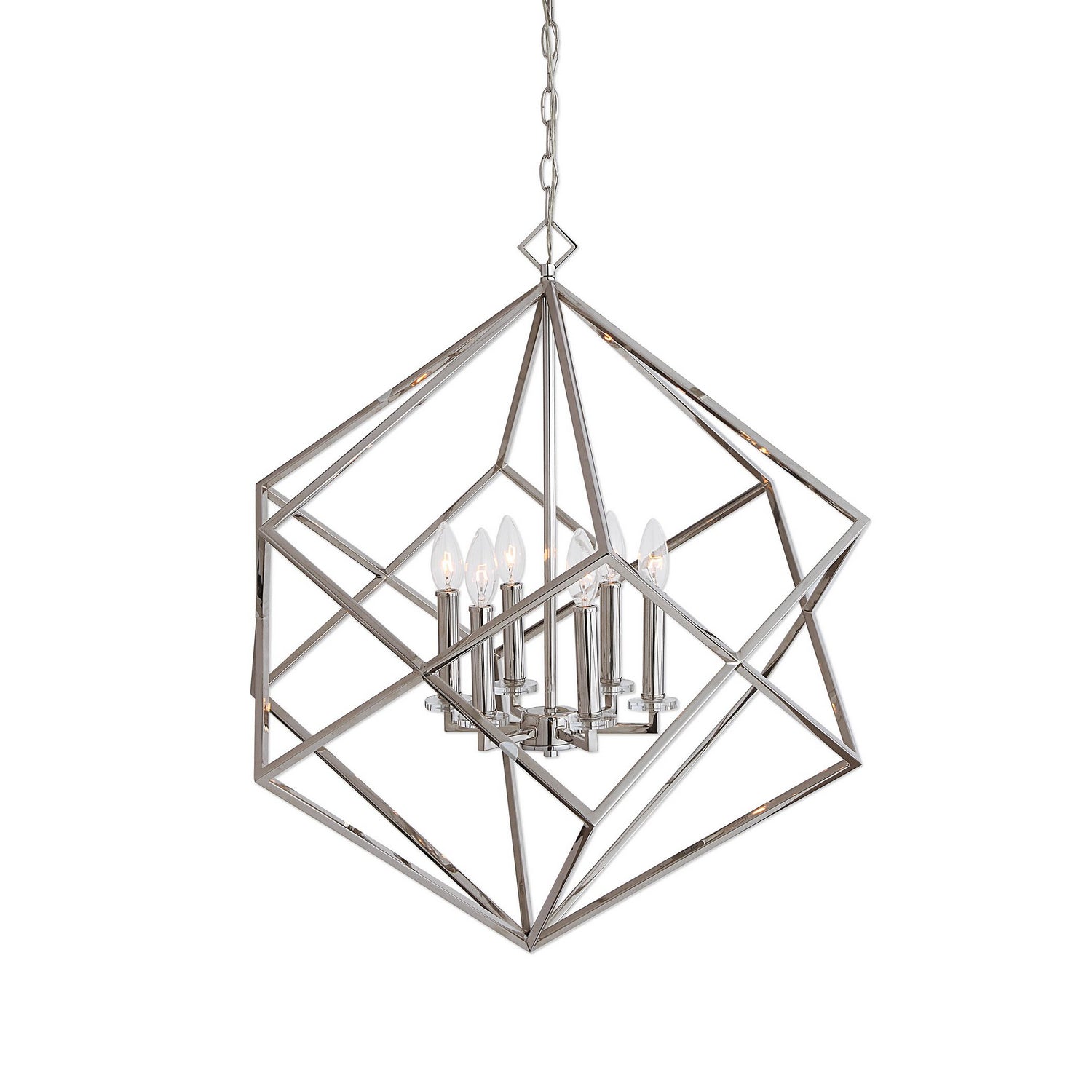 Uttermost - 22122 - Six Light Pendant - Euclid - Polished Nickel