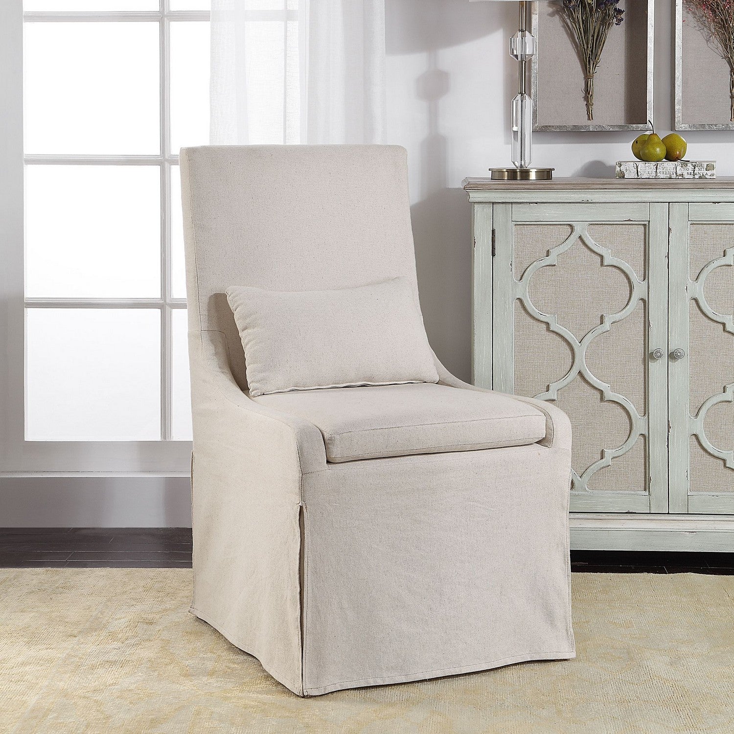 Uttermost - 23493 - Arm Chair - Coley - Off White Linen