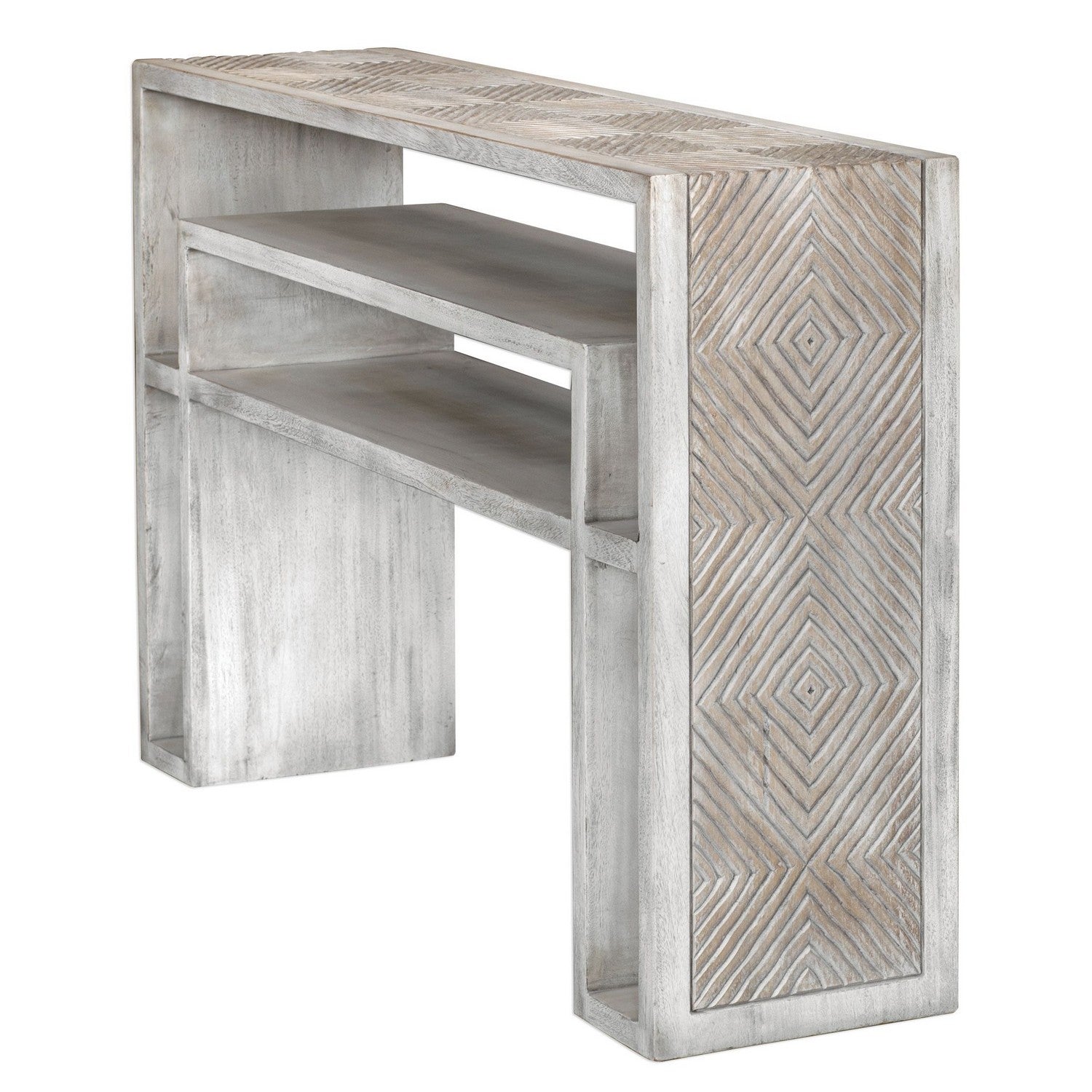 Uttermost - 25839 - Console Table - Genara - Aged Bone White Over Mahogany