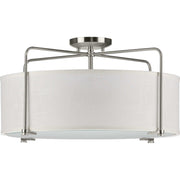 Progress Lighting - P350110-009 - Three Light Semi Flush Convertible - Kempsey - Brushed Nickel