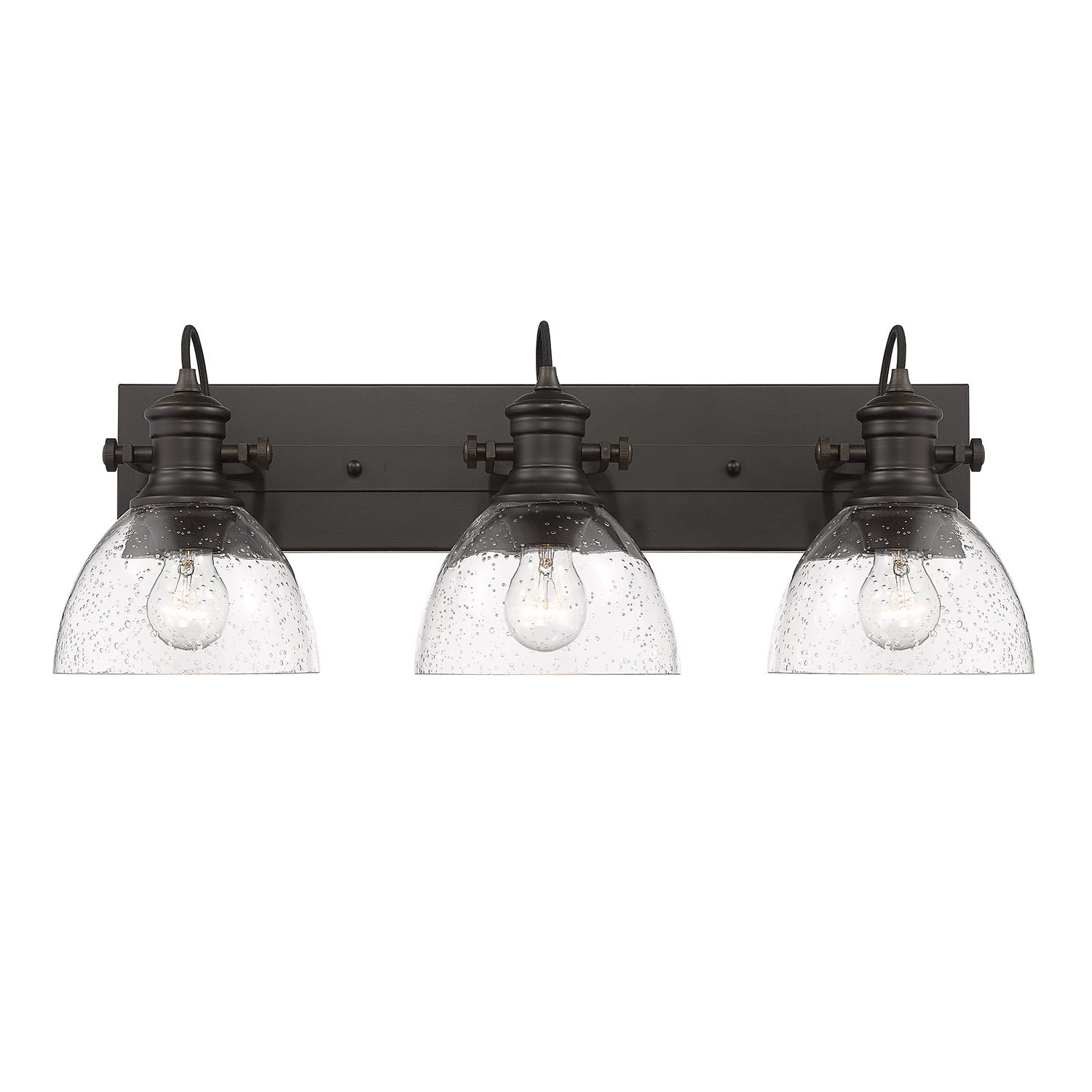 Golden - 3118-BA3 RBZ-SD - Three Light Bath Vanity - Hines - Rubbed Bronze