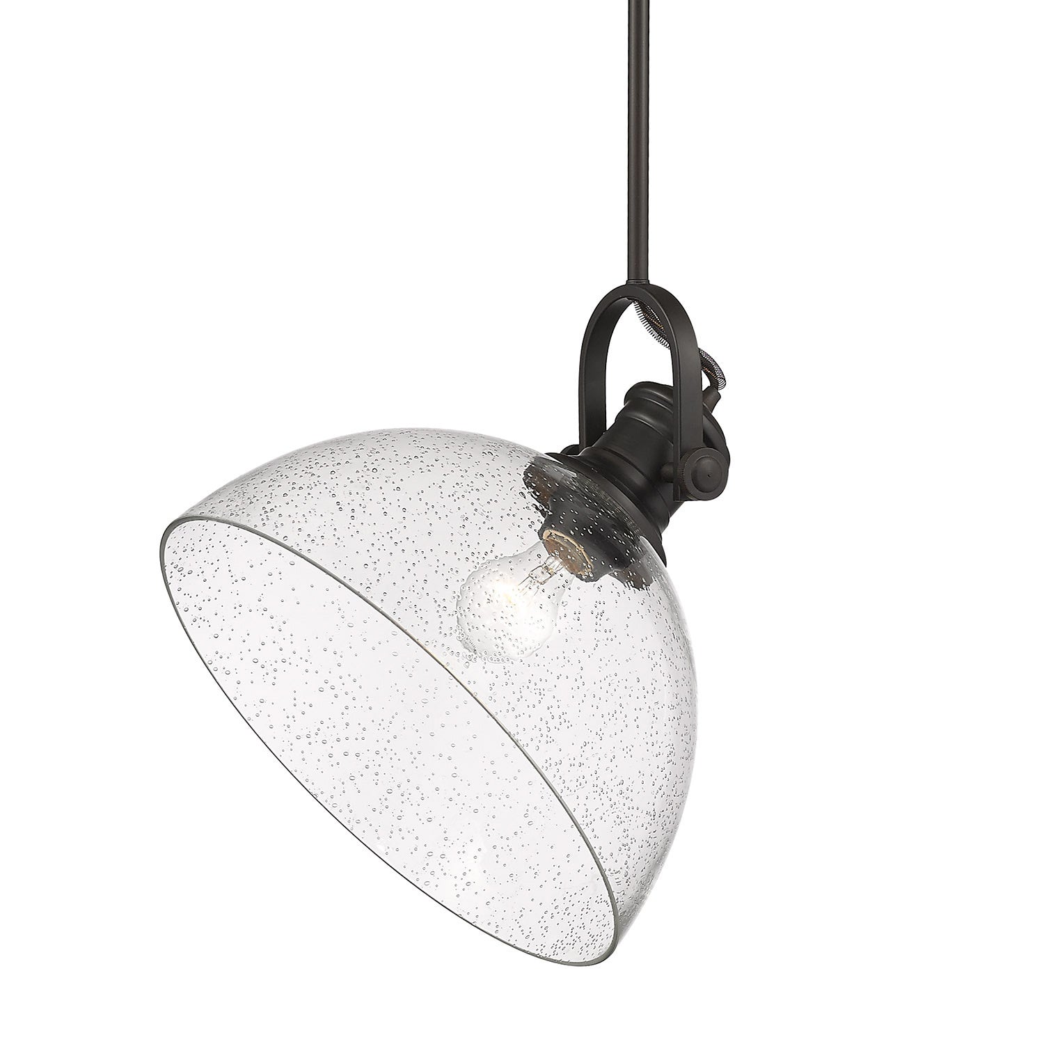 Golden - 3118-L RBZ-SD - One Light Pendant - Hines - Rubbed Bronze