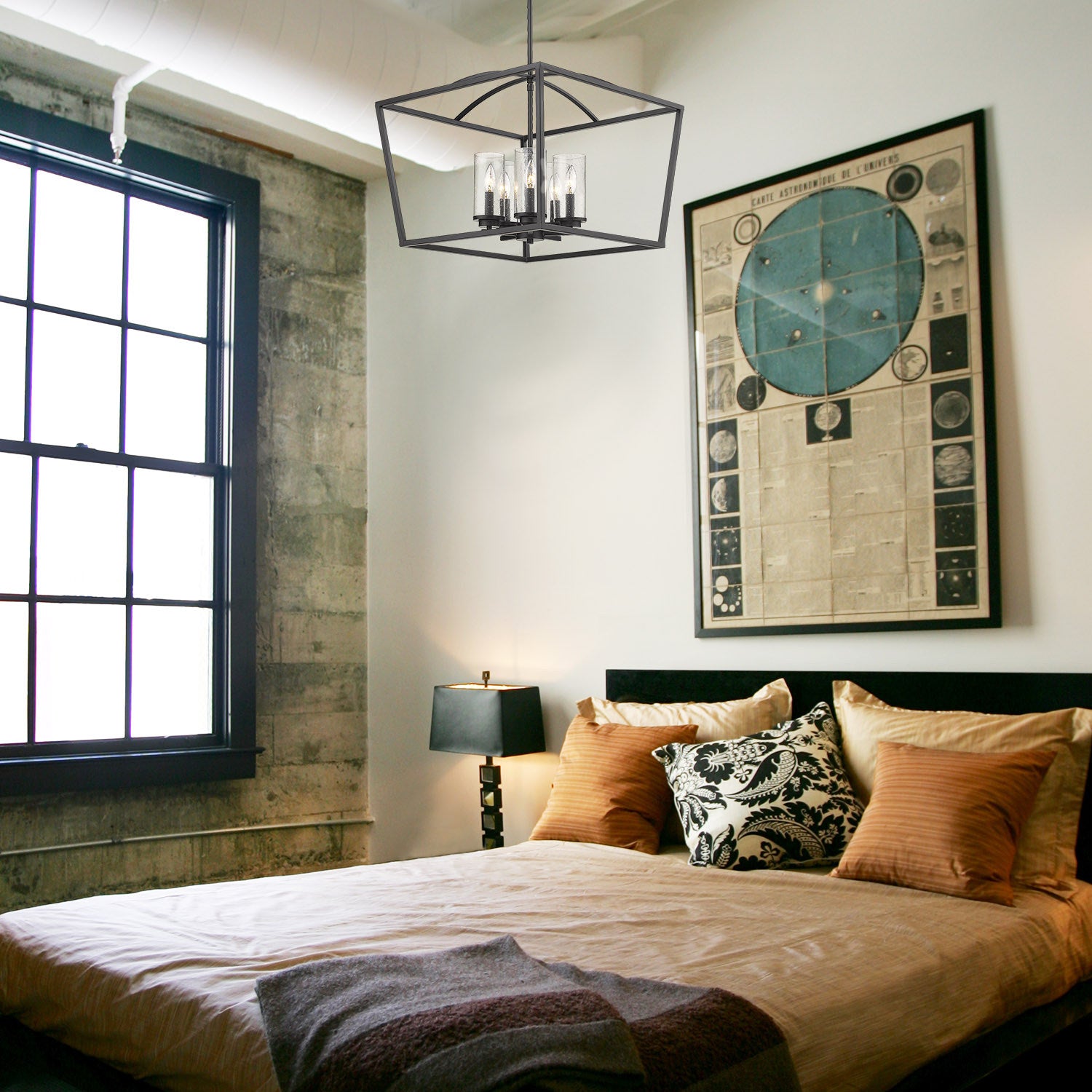 Golden - 4309-5 BLK-BLK-SD - Five Light Chandelier - Mercer - Matte Black