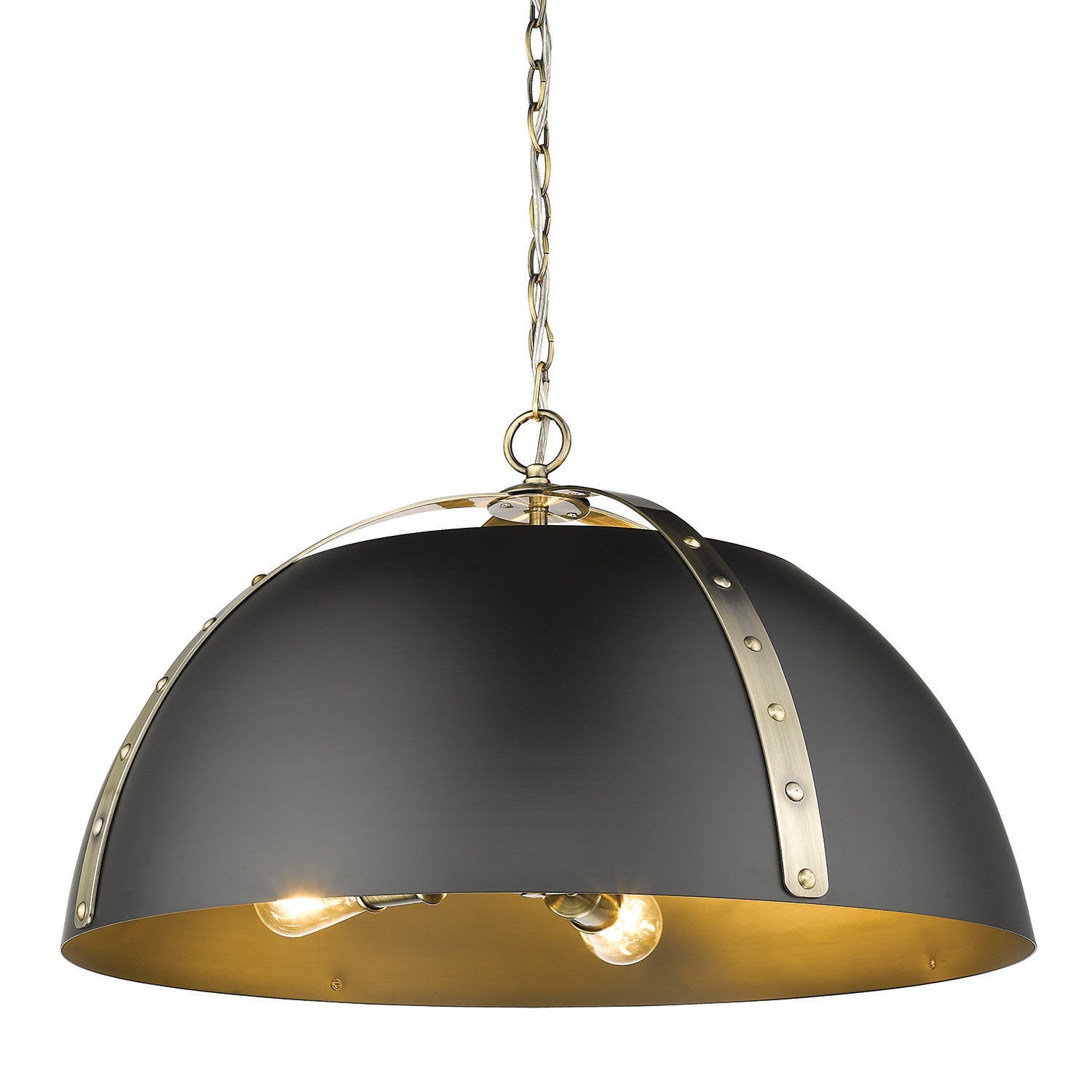 Golden - 6928-5P AB-BLK - Five Light Pendant - Aldrich - Aged Brass
