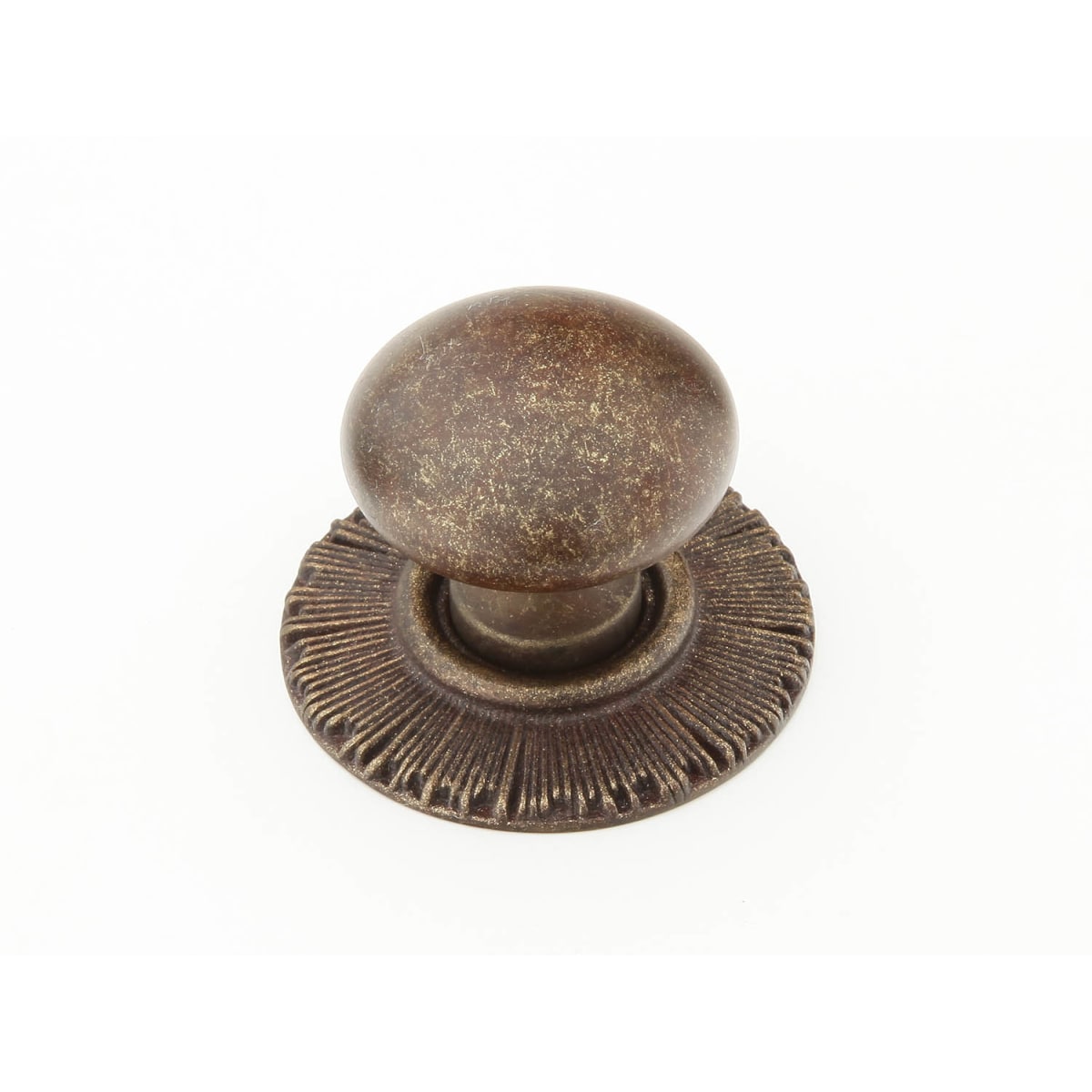 Symphony - Sunburst 1-1/4" Round Decorative Solid Brass Hand Crafted Cabinet Knob with Backplate