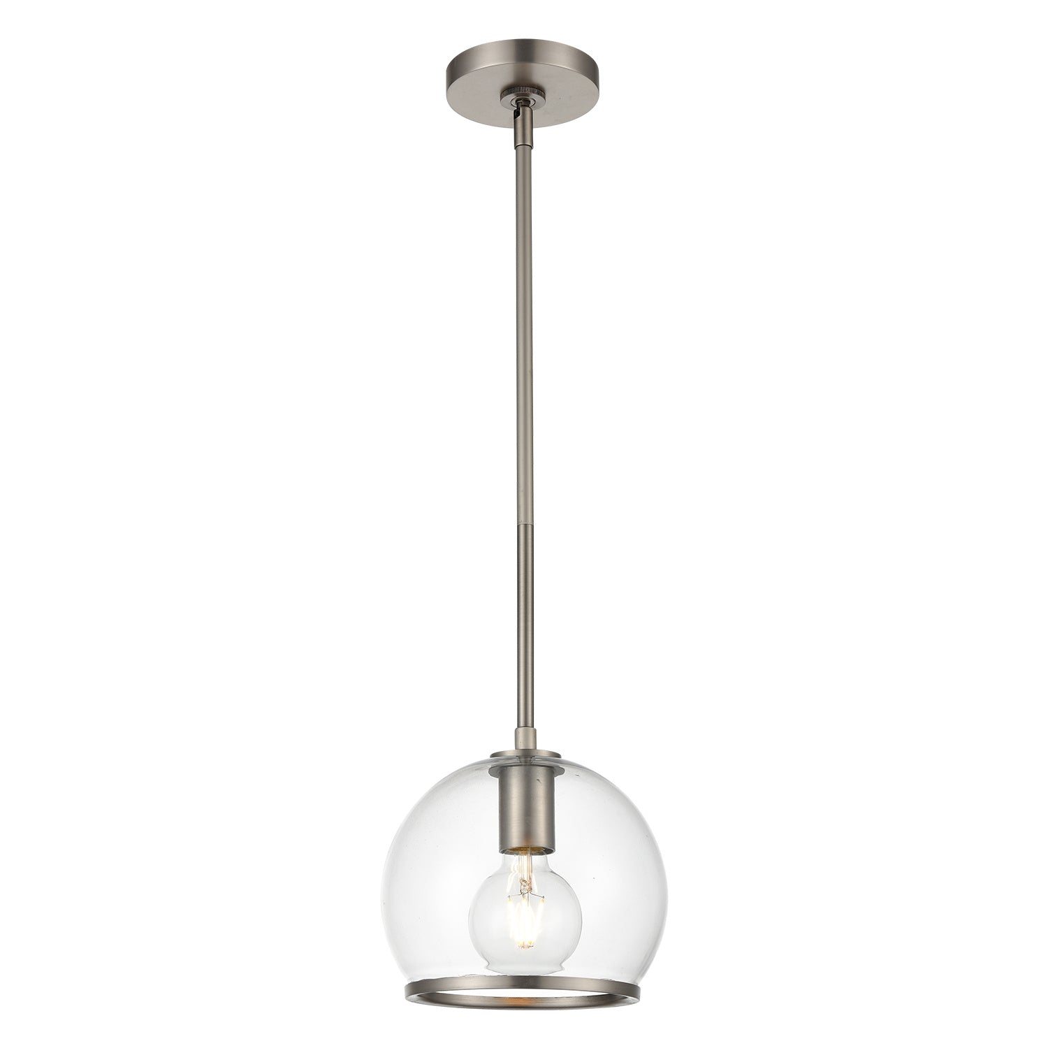 Alora - PD304008ANCG - One Light Mini Pendant - Coast - Aged Nickel/Clear Glass