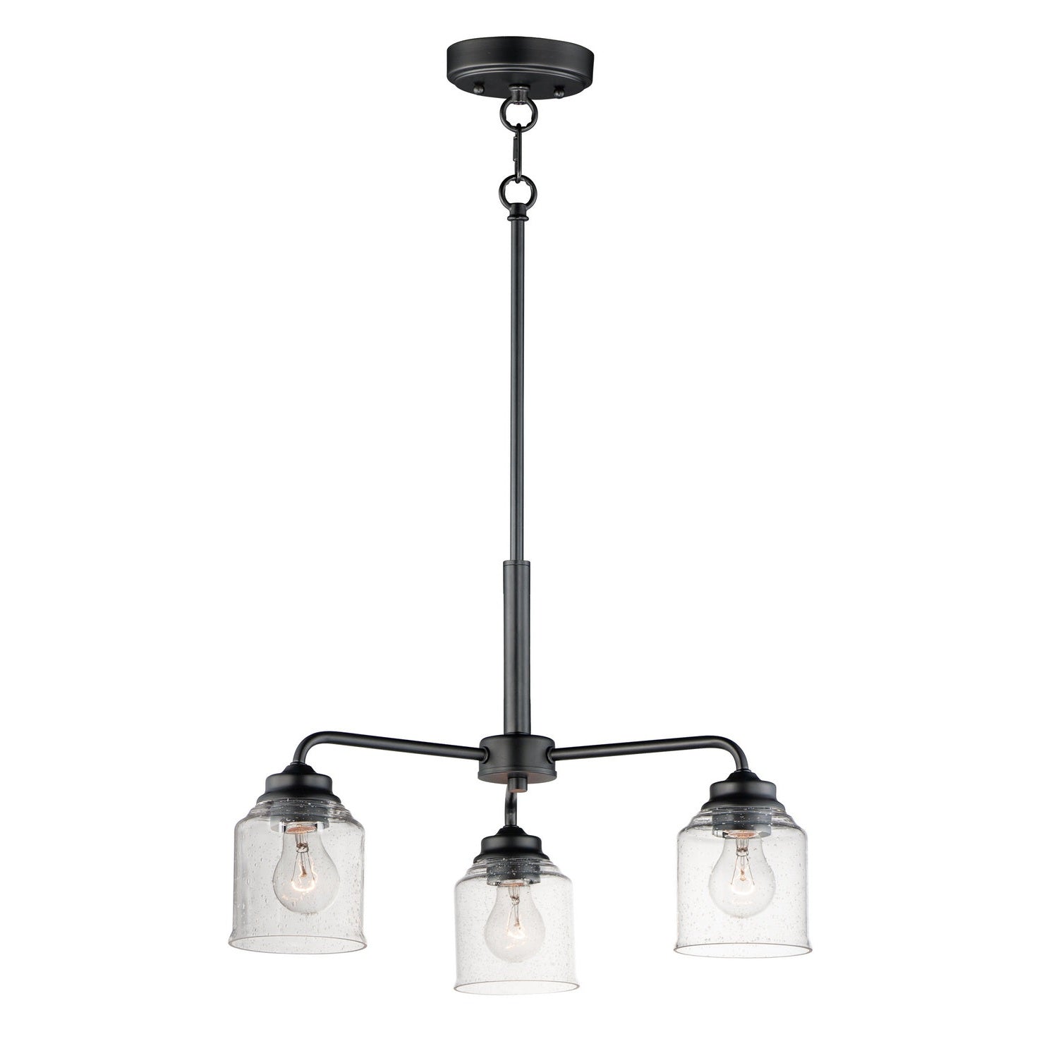 Maxim - 12260CDBK - Three Light Semi-Flush Mount/Chandelier - Acadia - Black