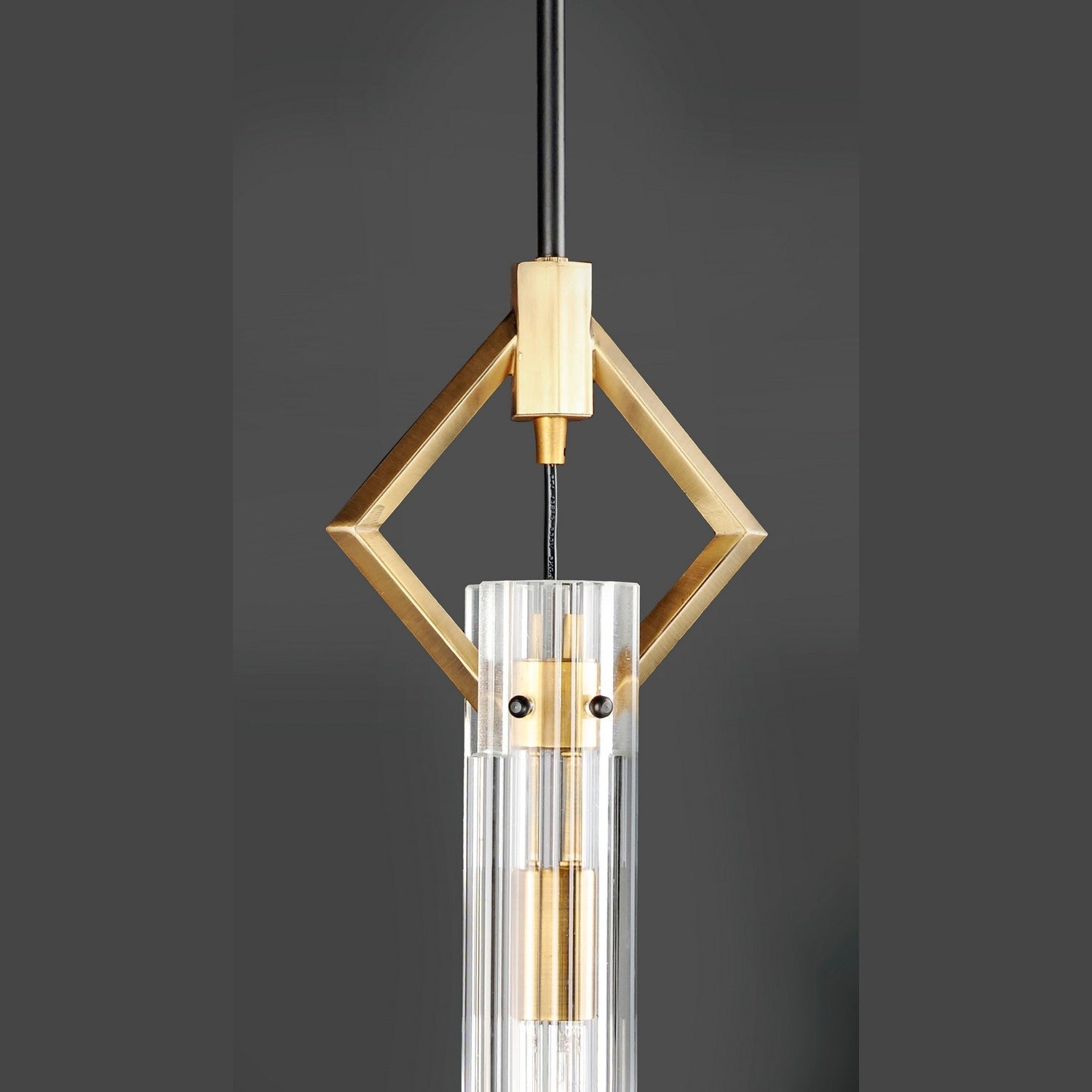 Maxim - 16111CLBKAB - One Light Pendant - Flambeau - Black / Antique Brass