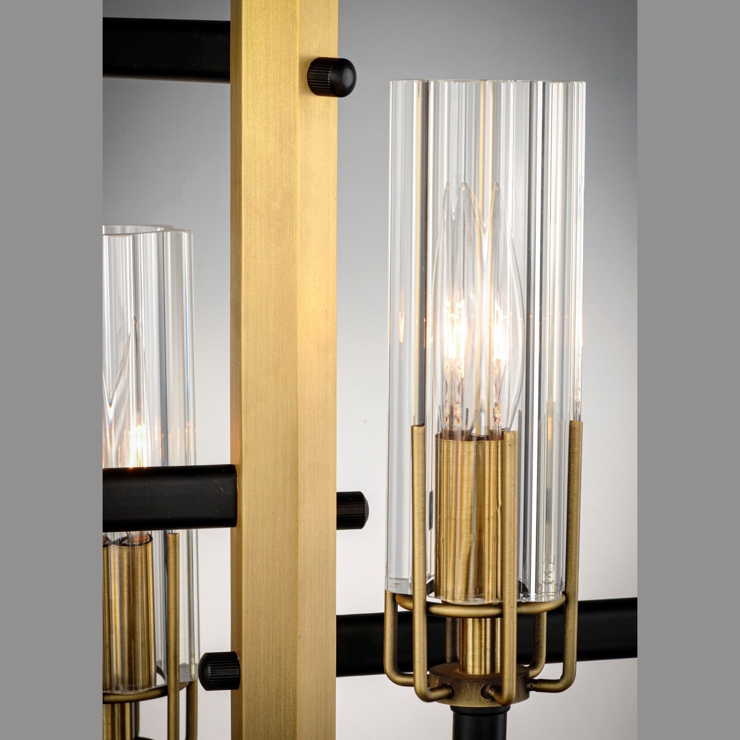 Maxim - 16113CLBKAB - Three Light Chandelier - Flambeau - Black / Antique Brass