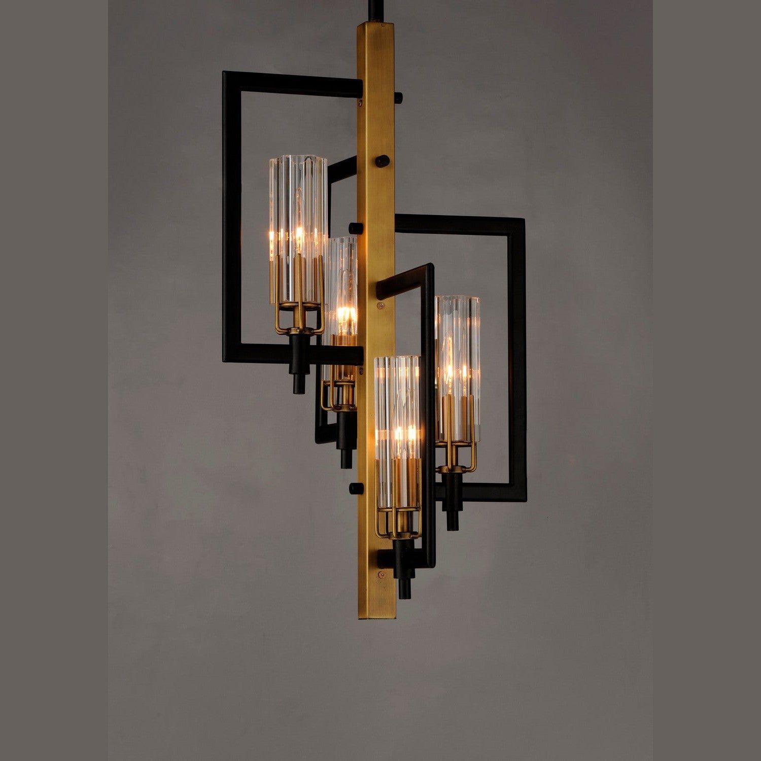 Maxim - 16114CLBKAB - Four Light Chandelier - Flambeau - Black / Antique Brass