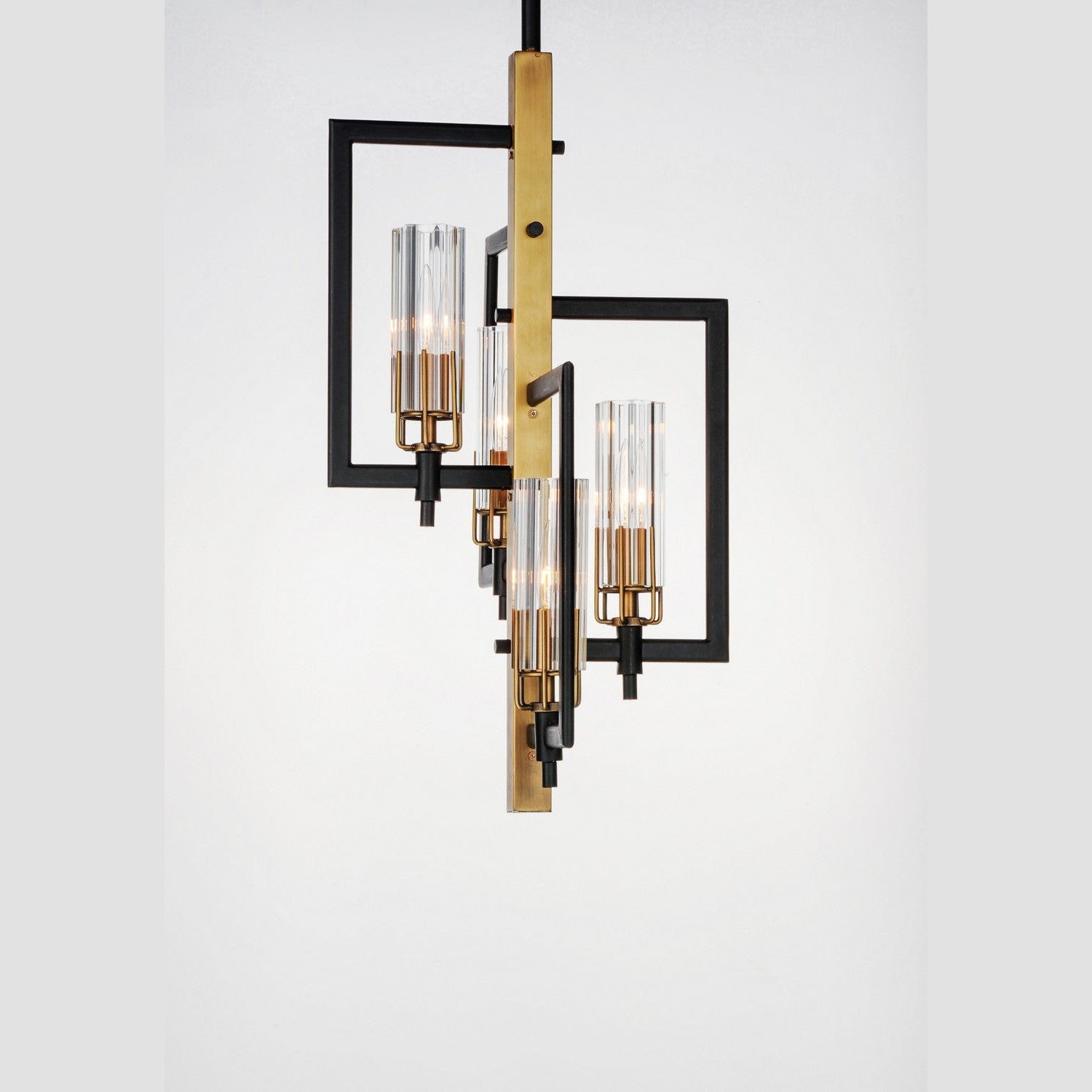 Maxim - 16114CLBKAB - Four Light Chandelier - Flambeau - Black / Antique Brass