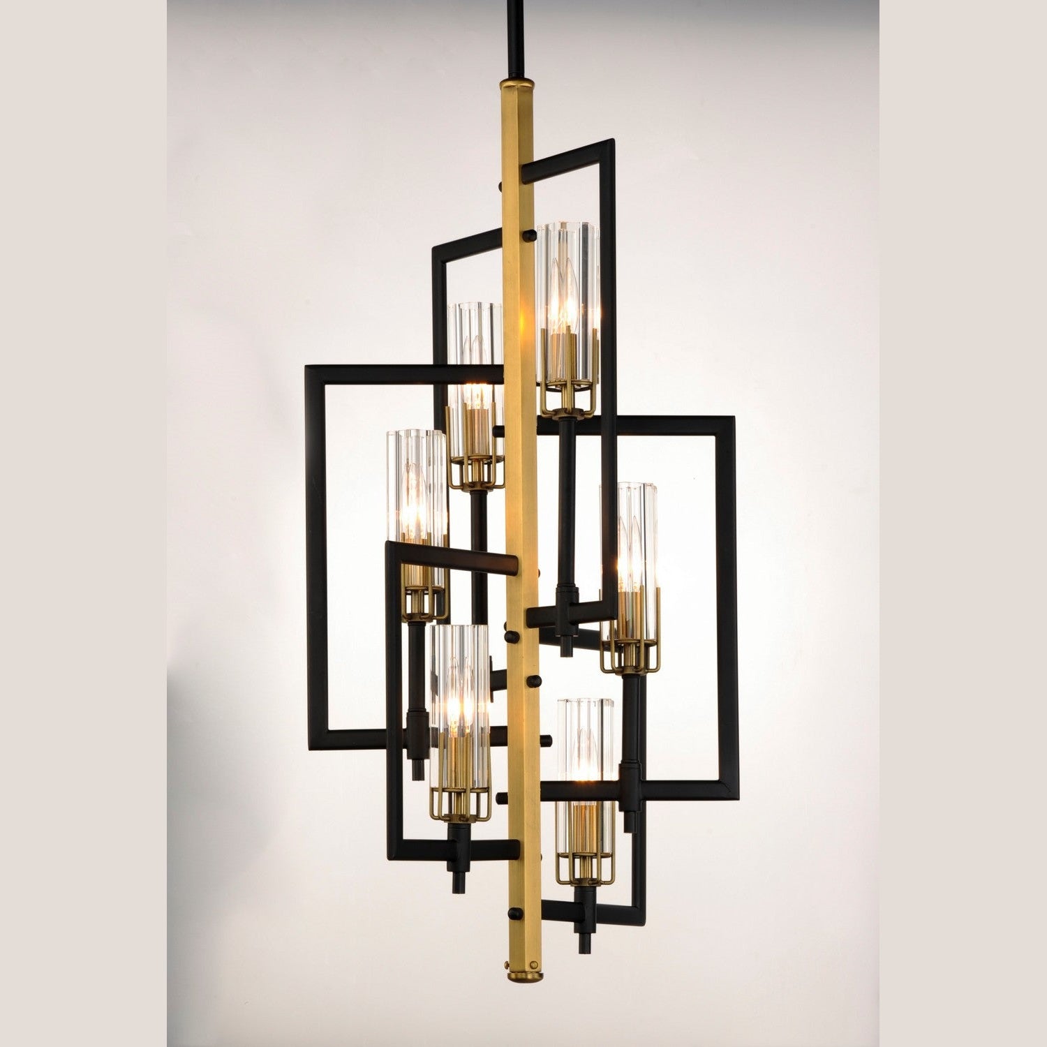 Maxim - 16116CLBKAB - Six Light Chandelier - Flambeau - Black / Antique Brass