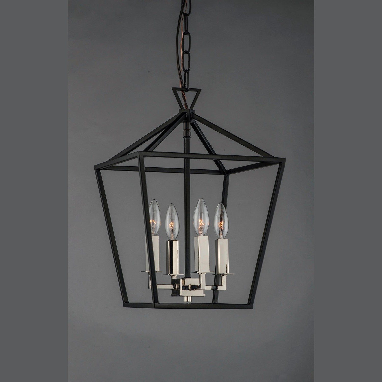 Maxim - 25152TXBPN - Four Light Chandelier - Abode - Textured Black / Polished Nickel