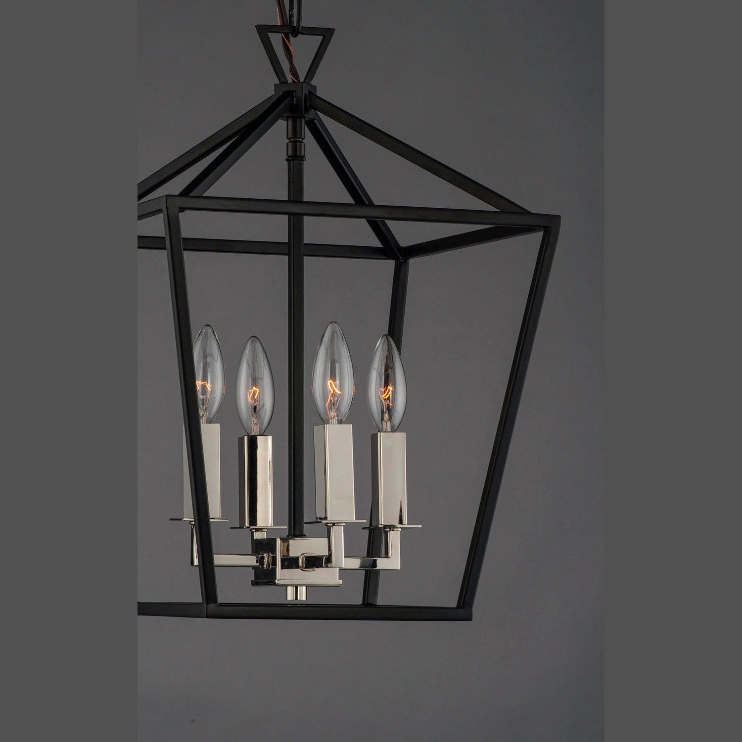 Maxim - 25152TXBPN - Four Light Chandelier - Abode - Textured Black / Polished Nickel