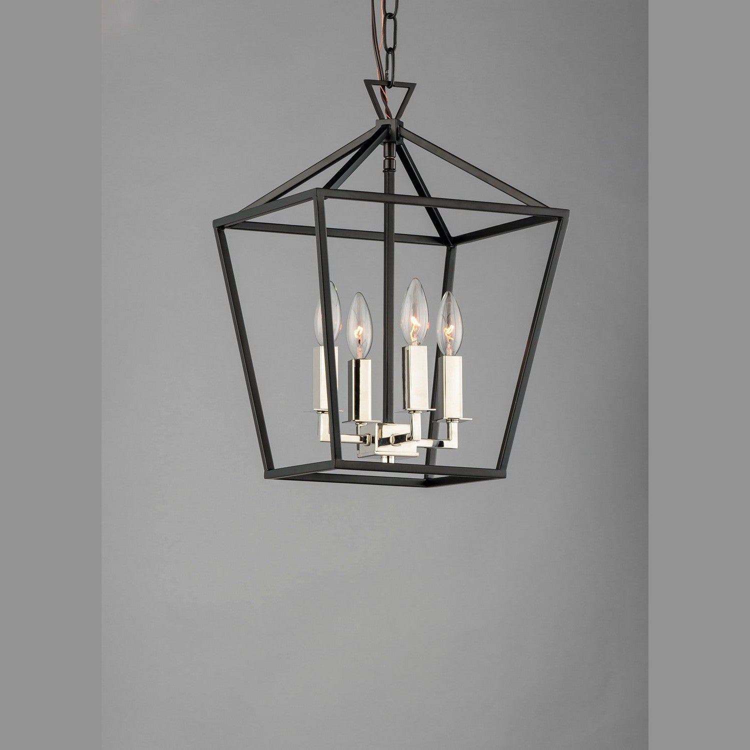 Maxim - 25152TXBPN - Four Light Chandelier - Abode - Textured Black / Polished Nickel