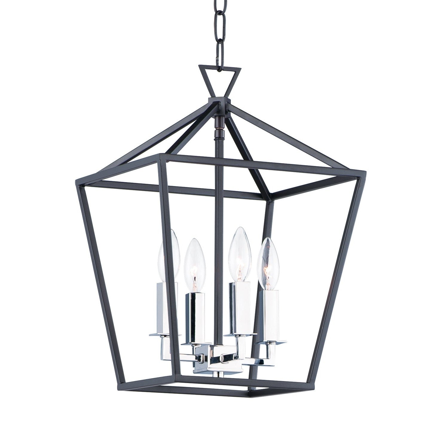 Maxim - 25152TXBPN - Four Light Chandelier - Abode - Textured Black / Polished Nickel