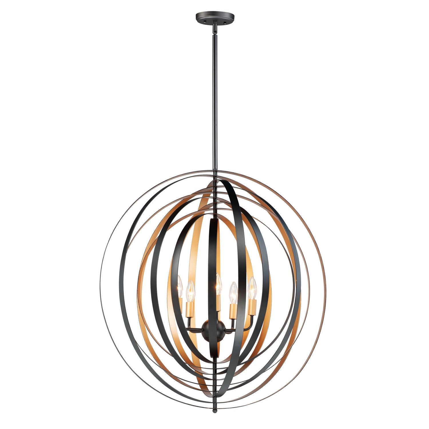 Maxim - 28675BKGLD - Five Light Pendant - Radial - Black / Gold