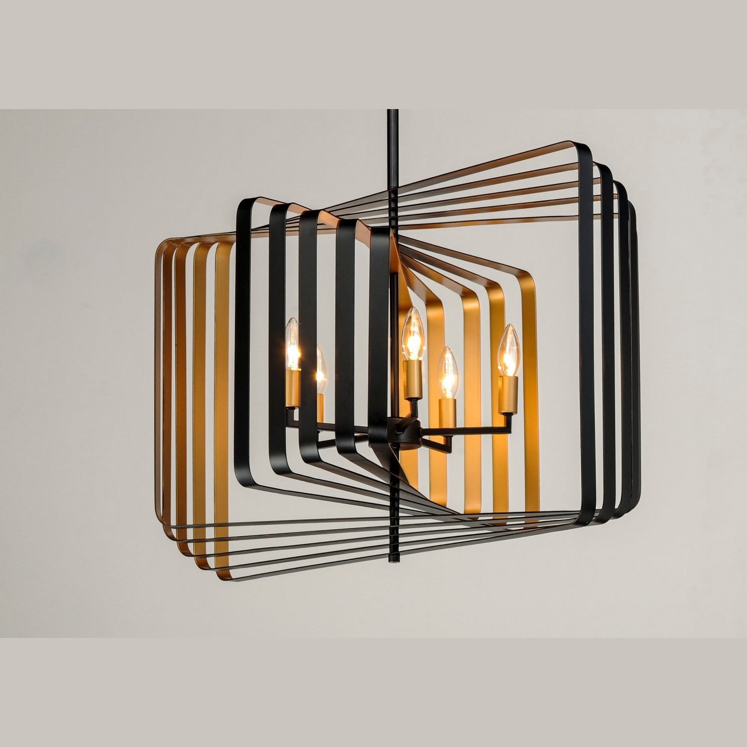 Maxim - 28677BKGLD - Five Light Pendant - Radial - Black / Gold